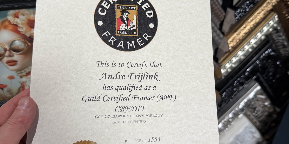 Onder de Molen behaalt internationale erkenning als Guild Certified Framer 